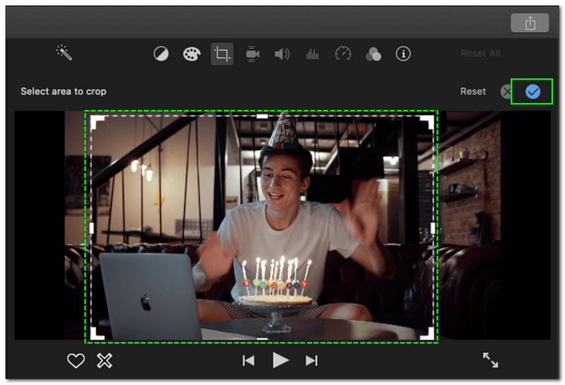 How to Crop Videos on Imovie Mac Check Icon