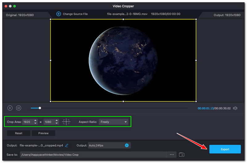 How to Crop Videos on i Movie Videmore Video Converter Crop and Export