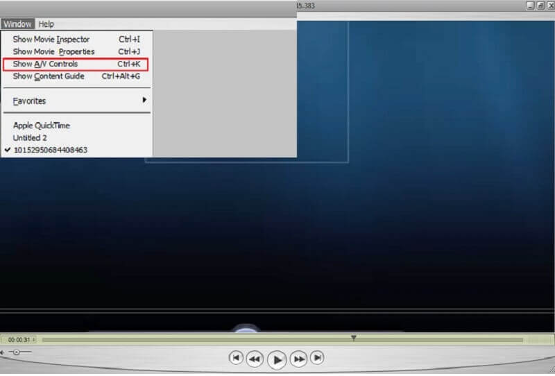 QuickTime Player Menu