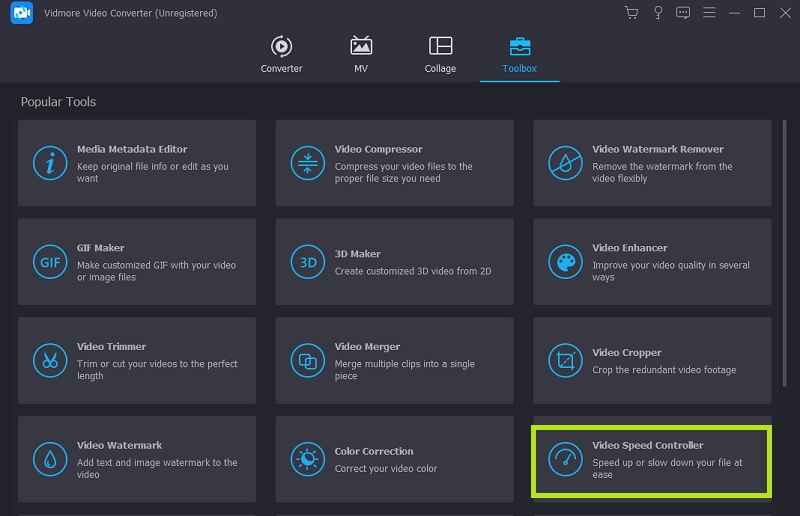 กล่องเครื่องมือ Vidmore ทำสโลว์โมชั่นใน Adobe Premiere