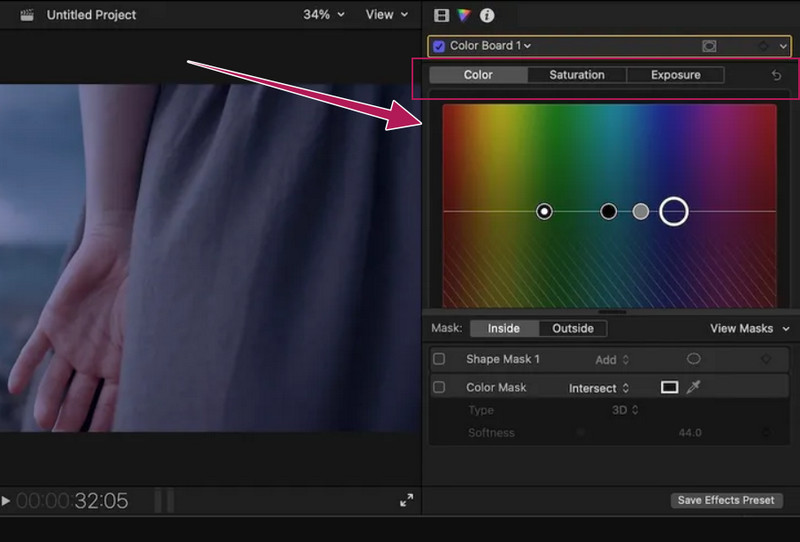 Set Warna yang betul FCP