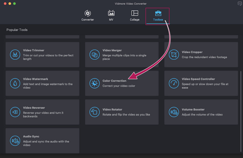 Vidmore Toolbox voor kleurcorrectie