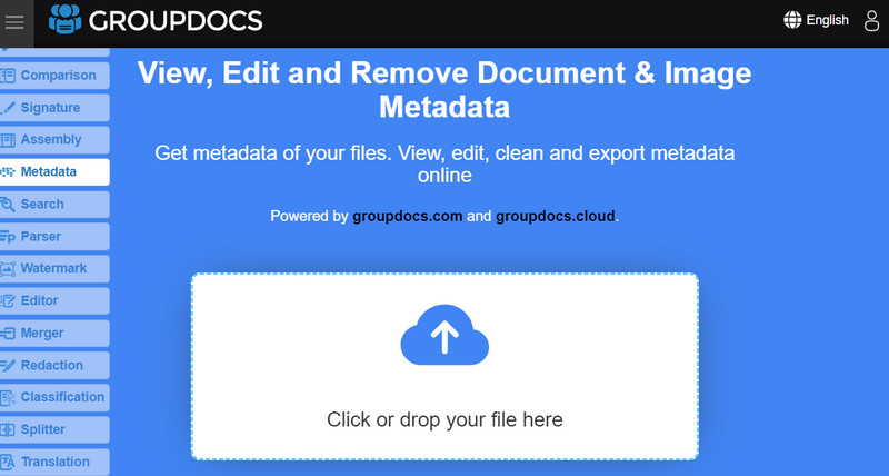 Editor dei metadati di Groupdocs