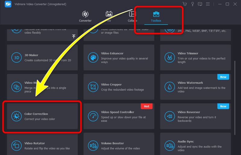 Koreksi Warna Toolbox Saturasi Hue