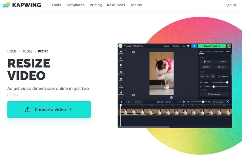 Resize Video Online Kapwing