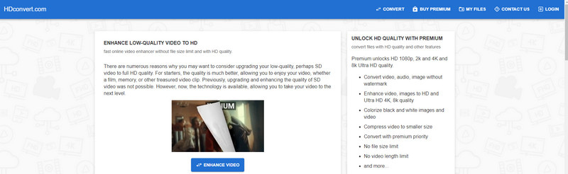 HDConvert Video Quality Enhancer Online