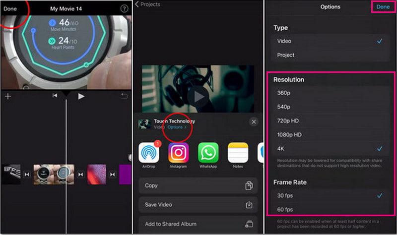 iMovie Come rendere più nitidi i video su iPhone