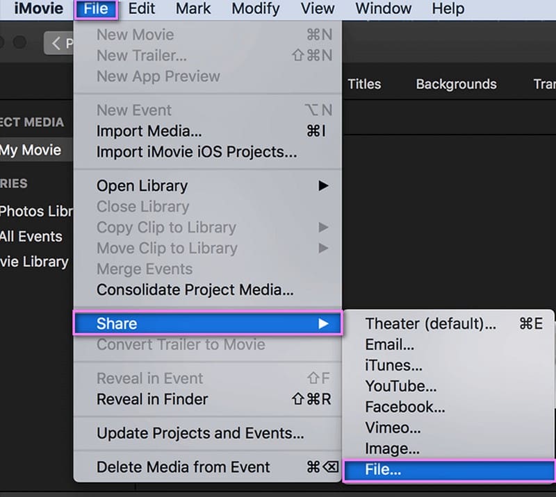 iMovie Mac Convertir GIF a MP4