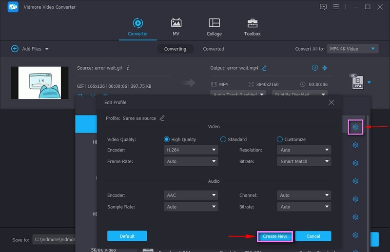 Modificar la configuración de video