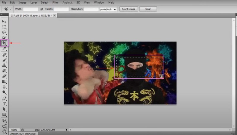 फोटोशॉप एक जीआईएफ क्रॉप करें