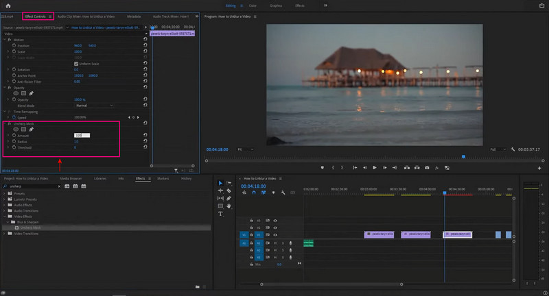 Premiere Pro Napraw rozmyte wideo