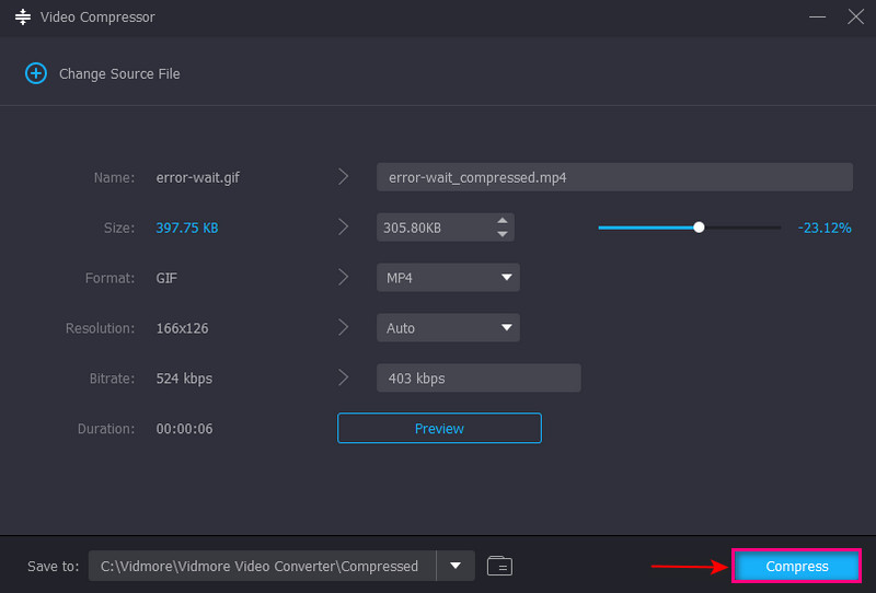 Save Compressed GIF File