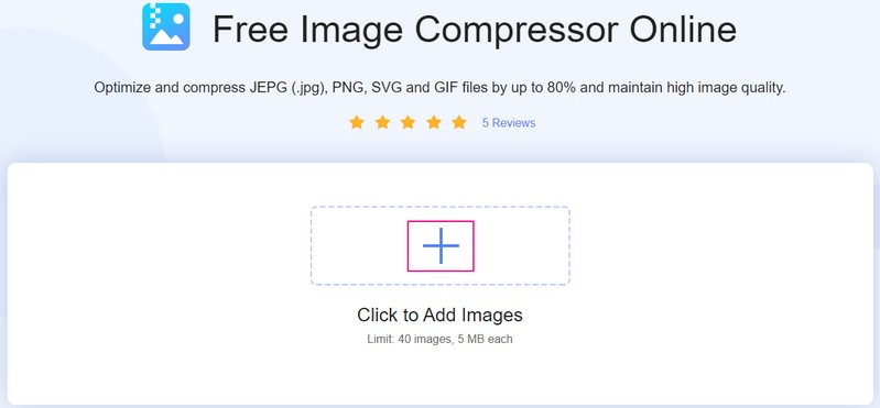 Afbeelding toevoegen aan Vidmore Free Image Compressor Online