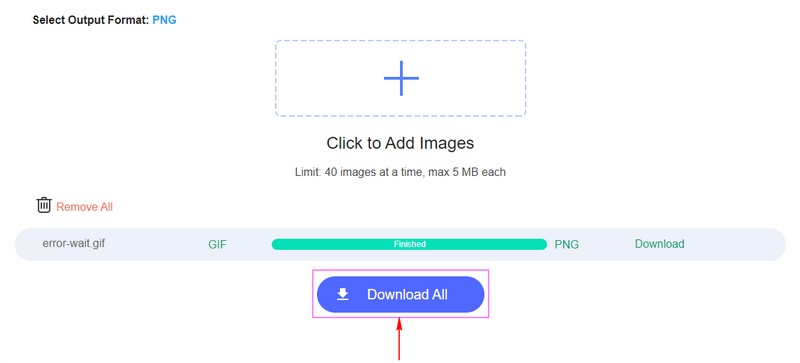 Faça o download do GIF convertido para o formato de arquivo PNG