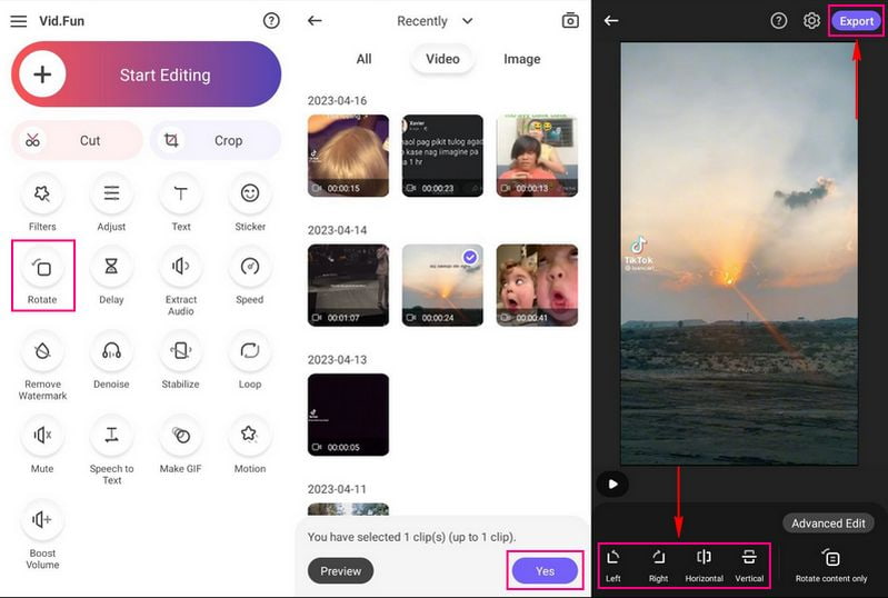 Cómo voltear y rotar videos en el teléfono para TikTok