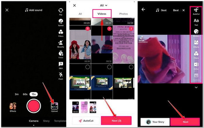 Cómo hacer un vídeo de TikTok con fotos y diapositivas