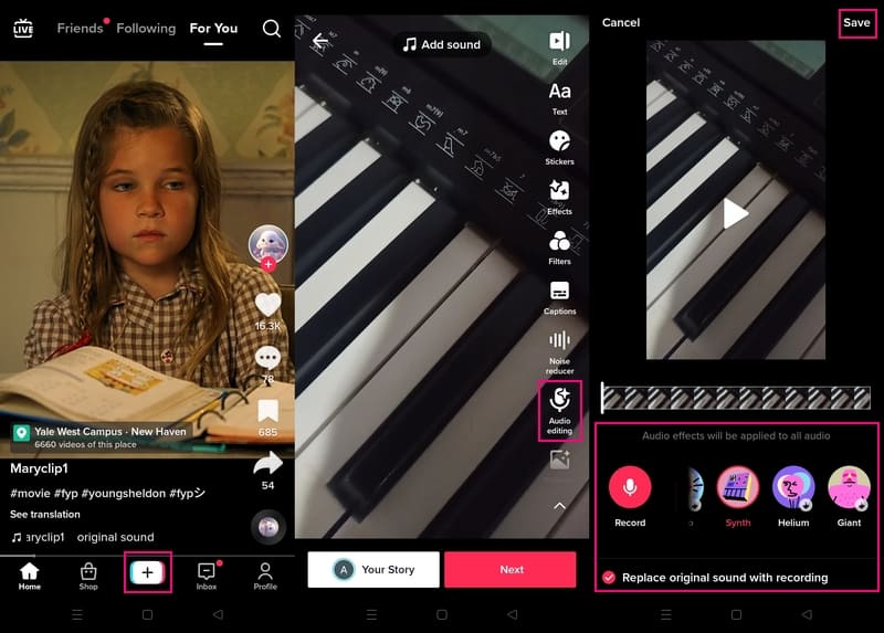 Come creare un suono in TikTok utilizzando l'editing audio