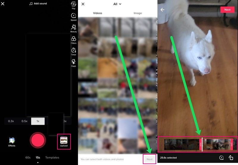 Cómo recortar un video subido en TikTok