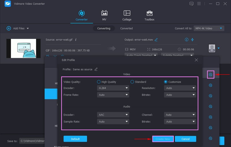 Modify Video Settings