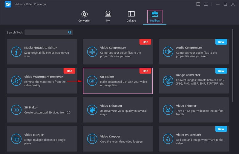 Idite na karticu Toolbox