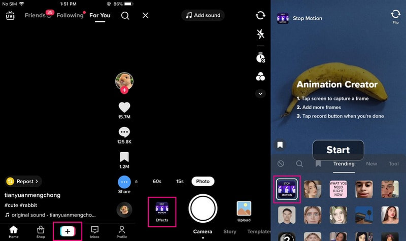 Rimuovi i filtri durante la realizzazione di un video in TikTok