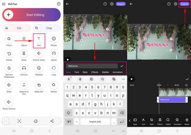 VidFun Add Text to Video TikTok