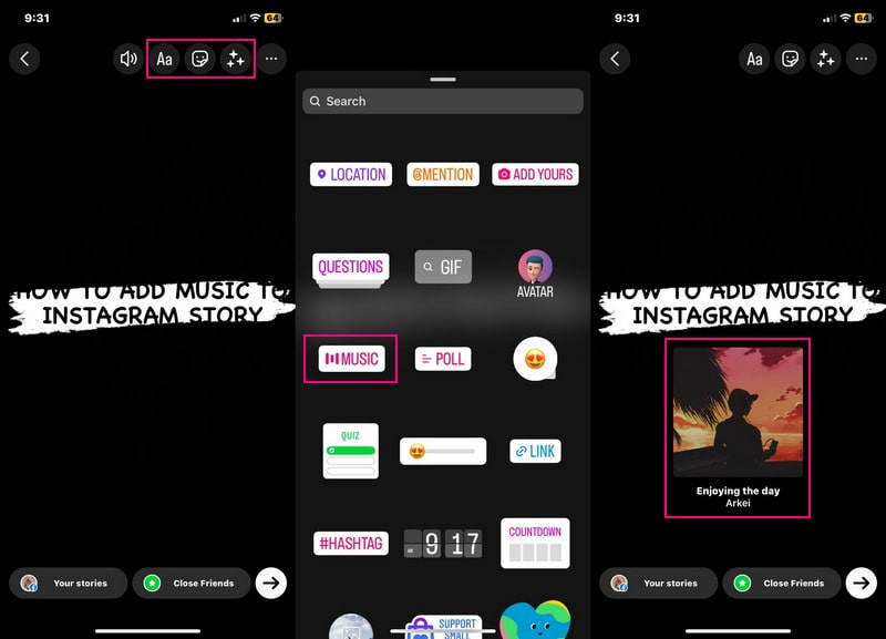 Add Music to Instagram Story Using Instagram