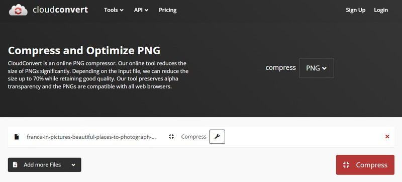 Cloud Convert PNG Compressor
