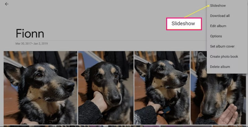 Cómo hacer una presentación de diapositivas de Google Photos