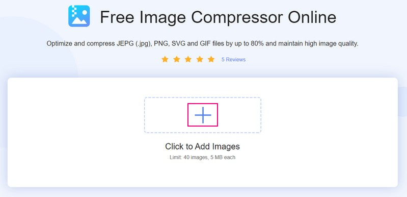 将 SVG 文件上传到 Vidmore Free Image Compressor Online