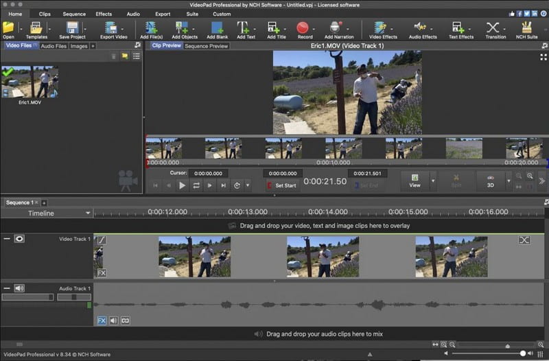 Painel de vídeo Interface do editor de vídeo