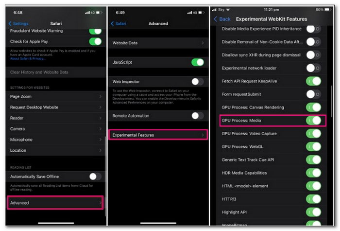 Disable GPU Process Media