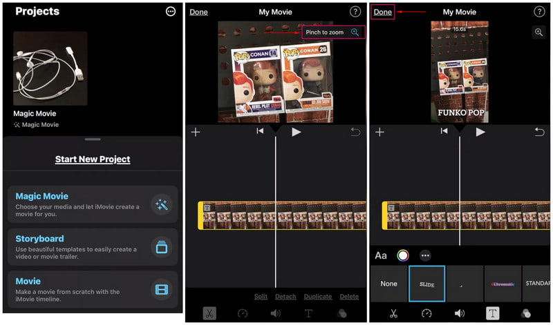 iMovie Verwijder zwarte balken