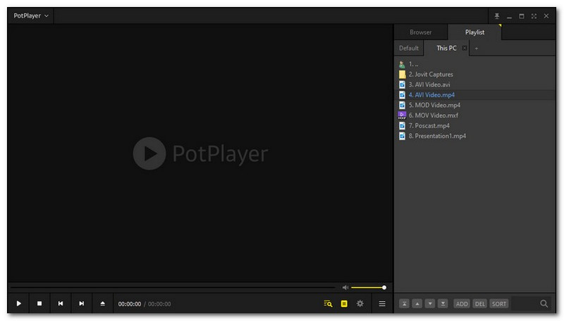 Интерфейс PotPlayer