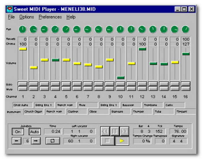 Zoete MIDI-speler MIDI-speler