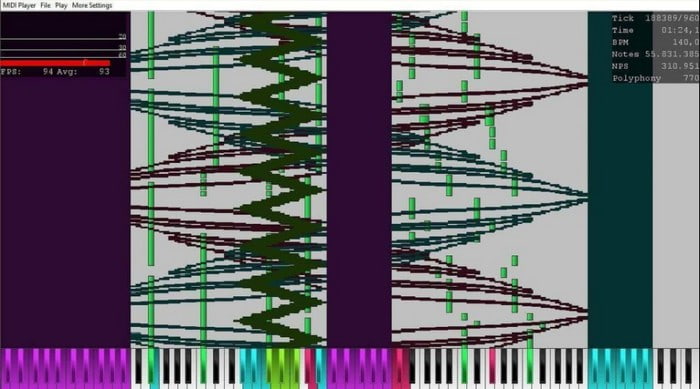 Reprodutor MIDI ultraleve Reprodutor MIDI