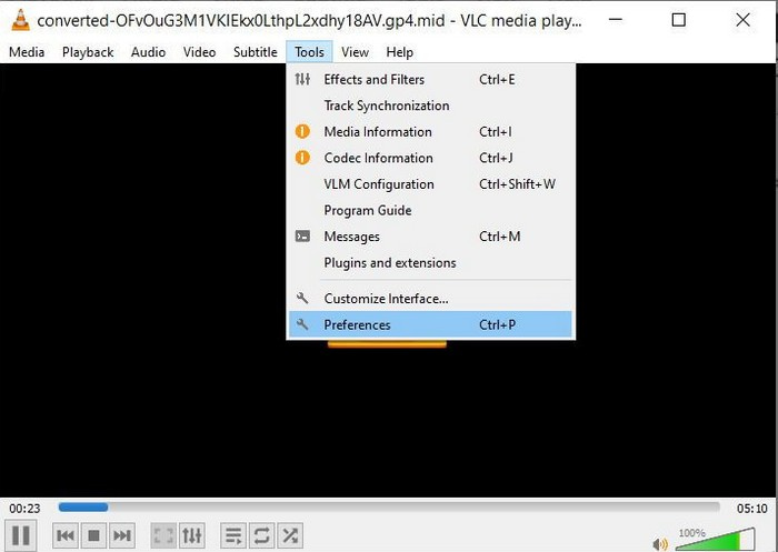 VLC Mediaspeler MIDI-speler