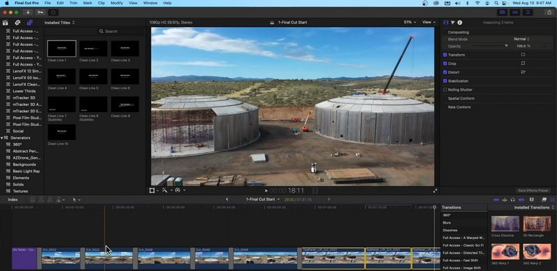 Final Cut Pro X Melhor software de edição de vídeo para drones