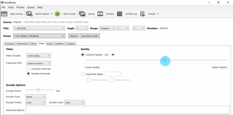 Handbrake Drone Compressor de vídeo