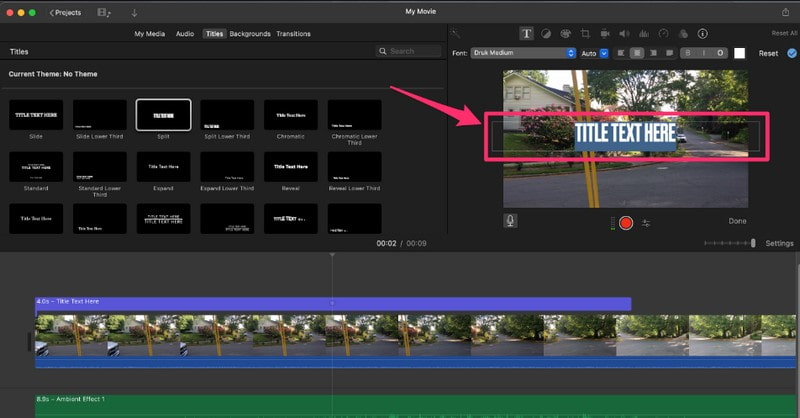 Come aggiungere testo a iMovie su Mac