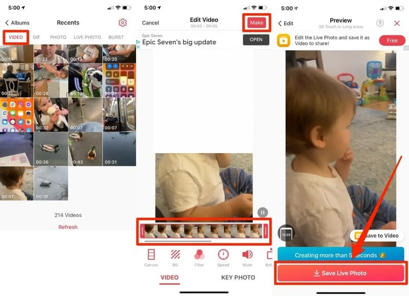 Cara Membuat Video Menjadi Live Photo di iPhone Menggunakan Into Live