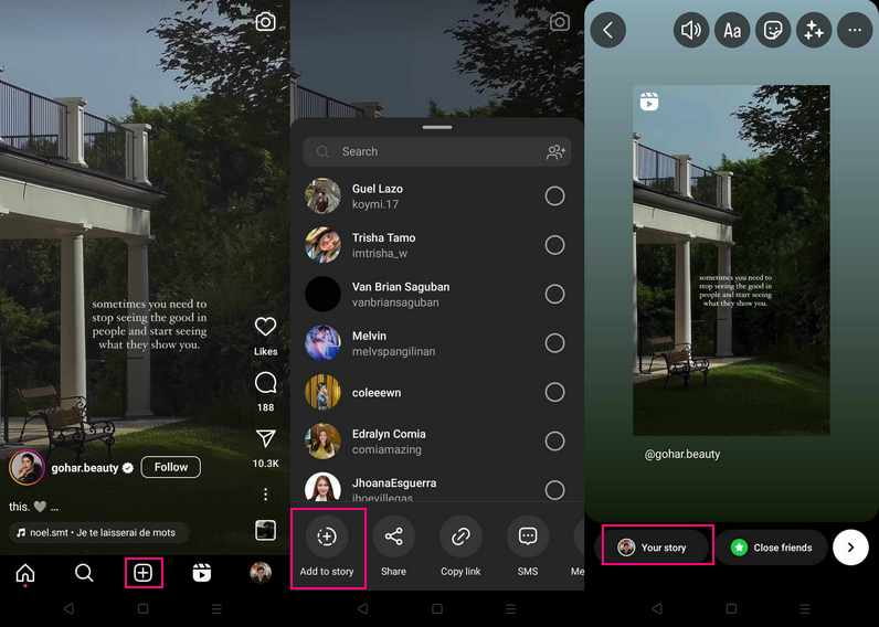 Come ripubblicare altri reel su Instagram Story