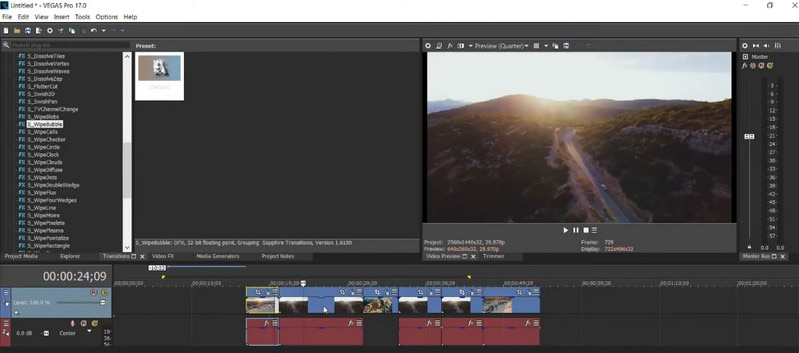 Sony Vegas Pro Melhor software de edição de vídeo para drones