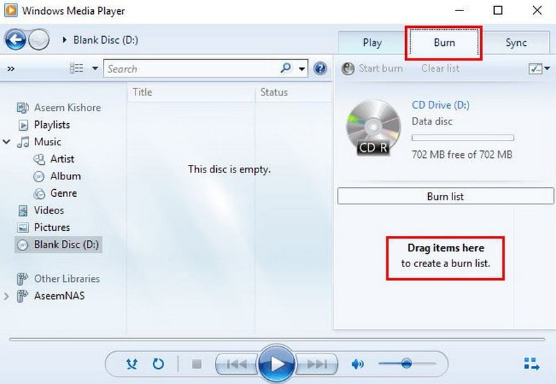 Windows Media Player s vašom omiljenom glazbom