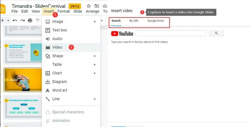 Føj en video til Google Slides