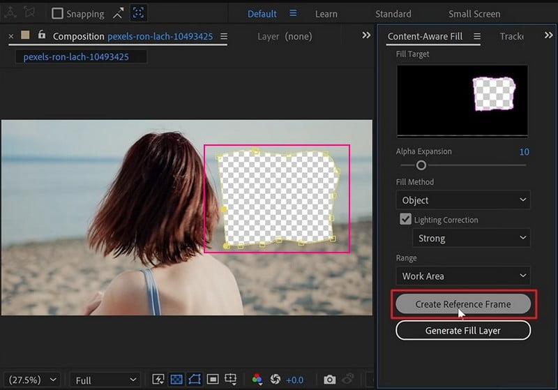 After Effects eliminar objeto del vídeo sin conexión