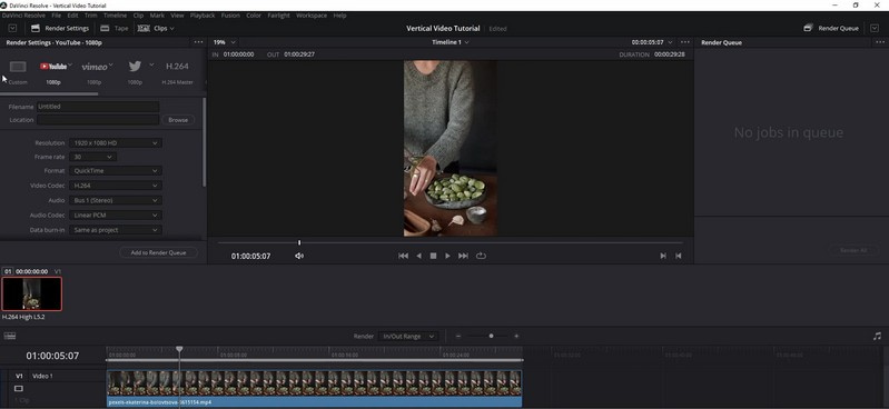 Редактор вертикального видео DaVinci Resolve