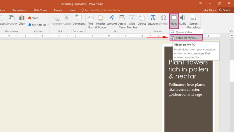 كيفية تضمين فيديو في Powerpoint من جهاز الكمبيوتر الخاص بك