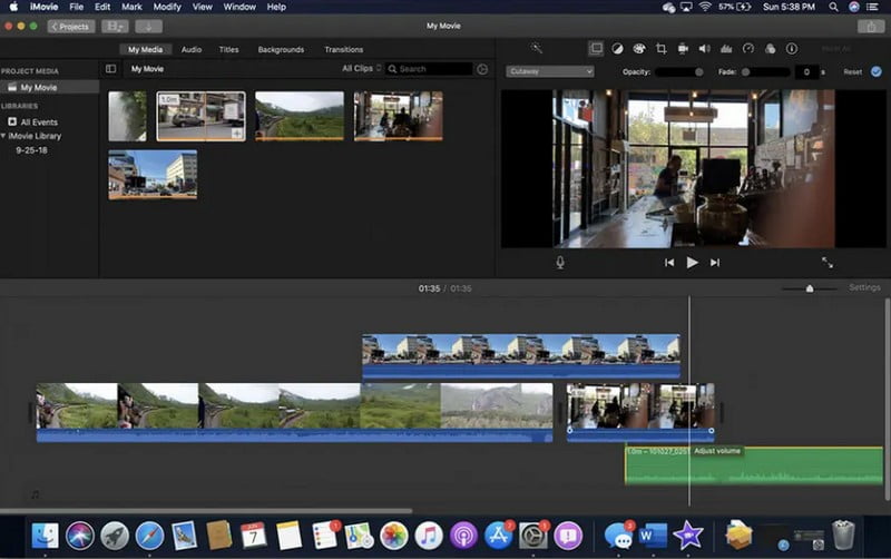 iMovie עורך הווידאו הטוב ביותר עבור וידאו מוקלט OBS