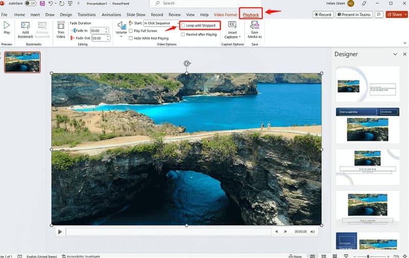 Perulangan Video di Powerpoint